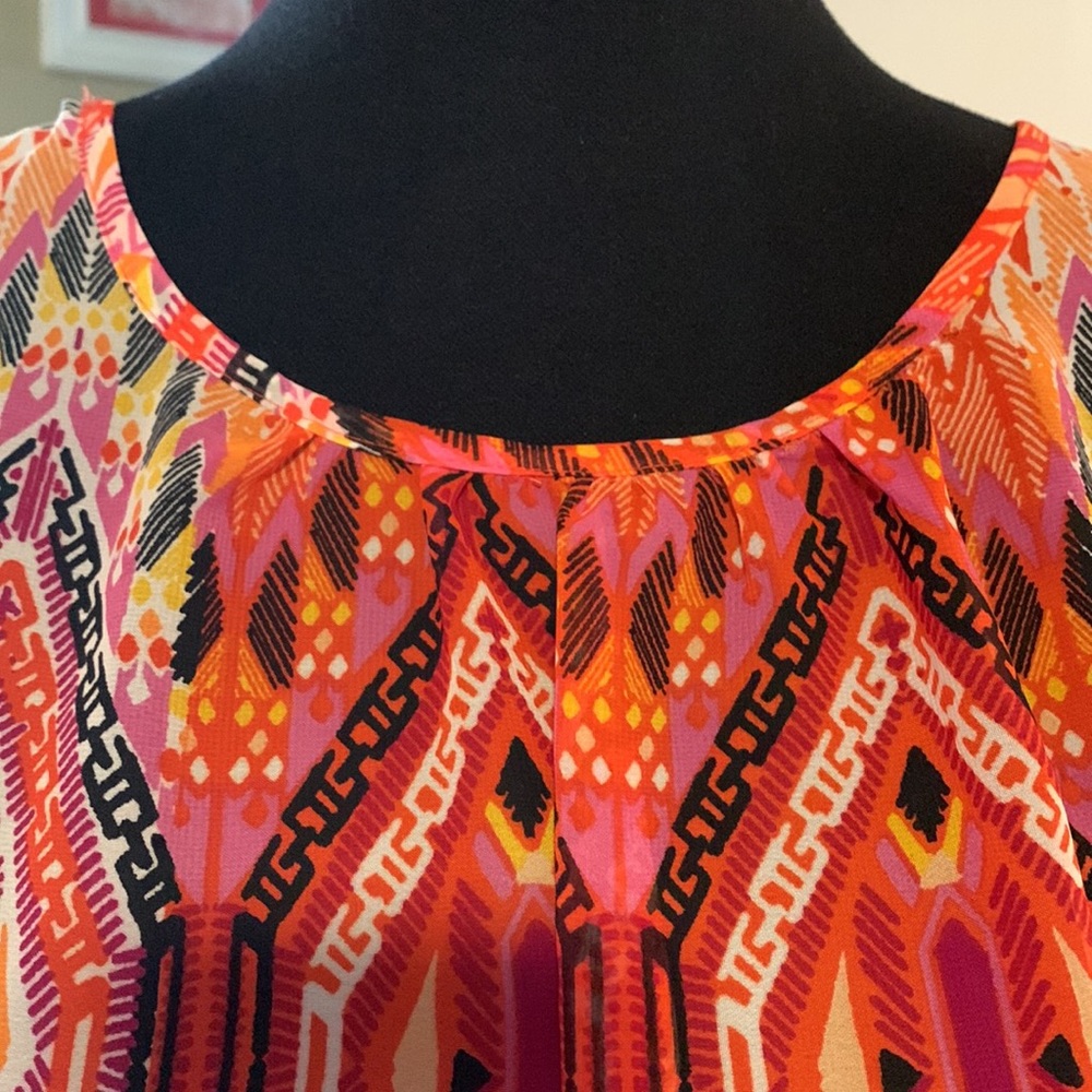 NY collection women short sleeve sheer printed top size 1X - Picture 2 of 4